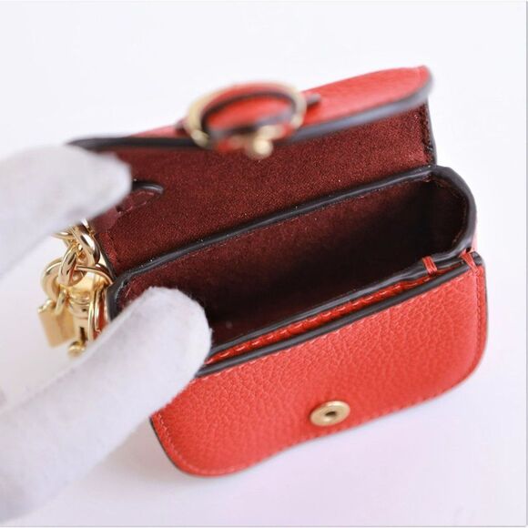 NWT Coach Saddle Bag Charm Keychain in Red - Picture 9 of 12